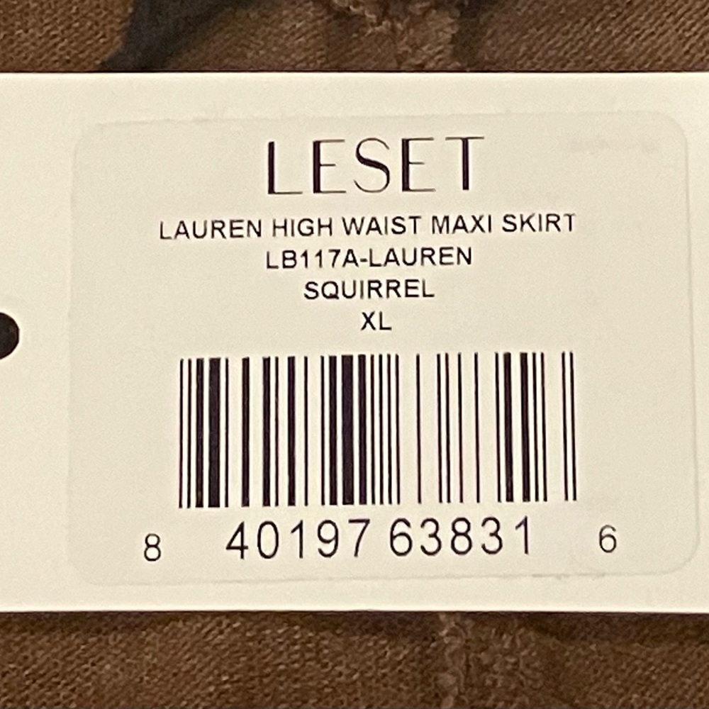 NWT Shopbop LESET Lauren High Waist Knit Maxi Skirt XL “Squirrel” Brown So Soft! - Picture 4 of 15